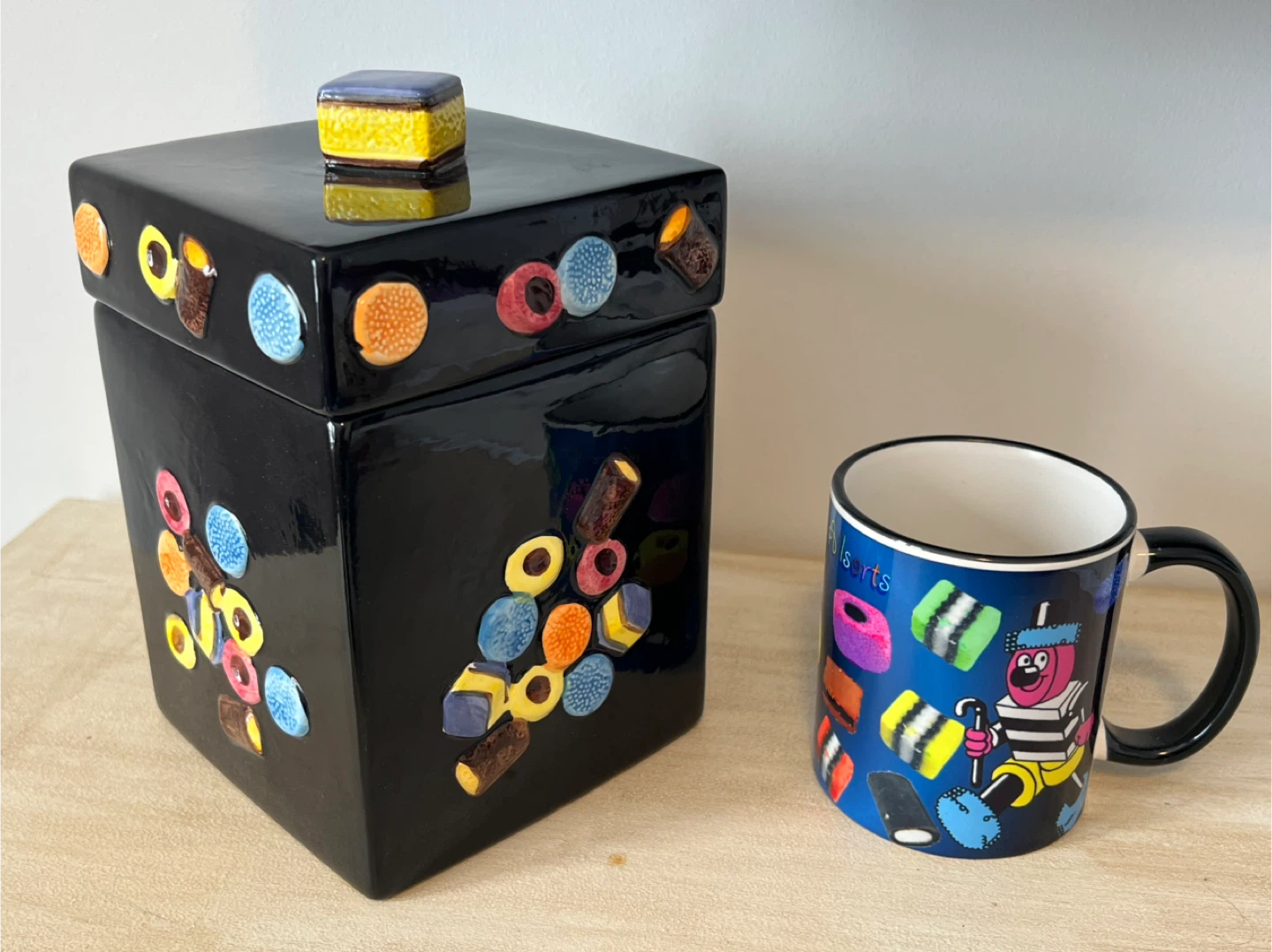 Liquorice Allsorts Vintage 3D Ceramic Cookie Jar