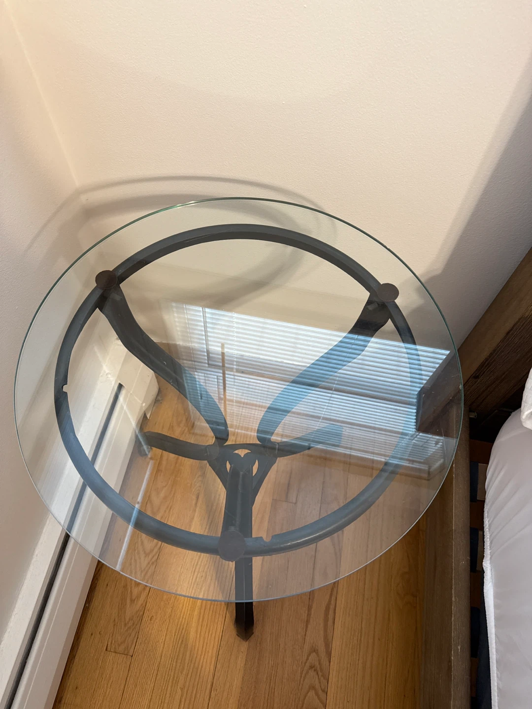 Glass Top Metal Accent Table - photo 2