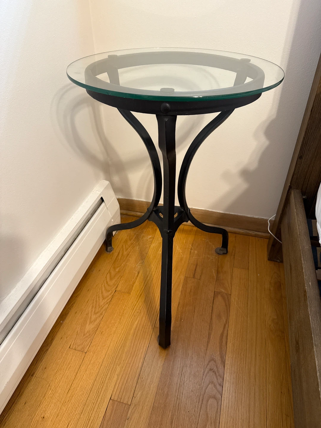Glass Top Metal Accent Table