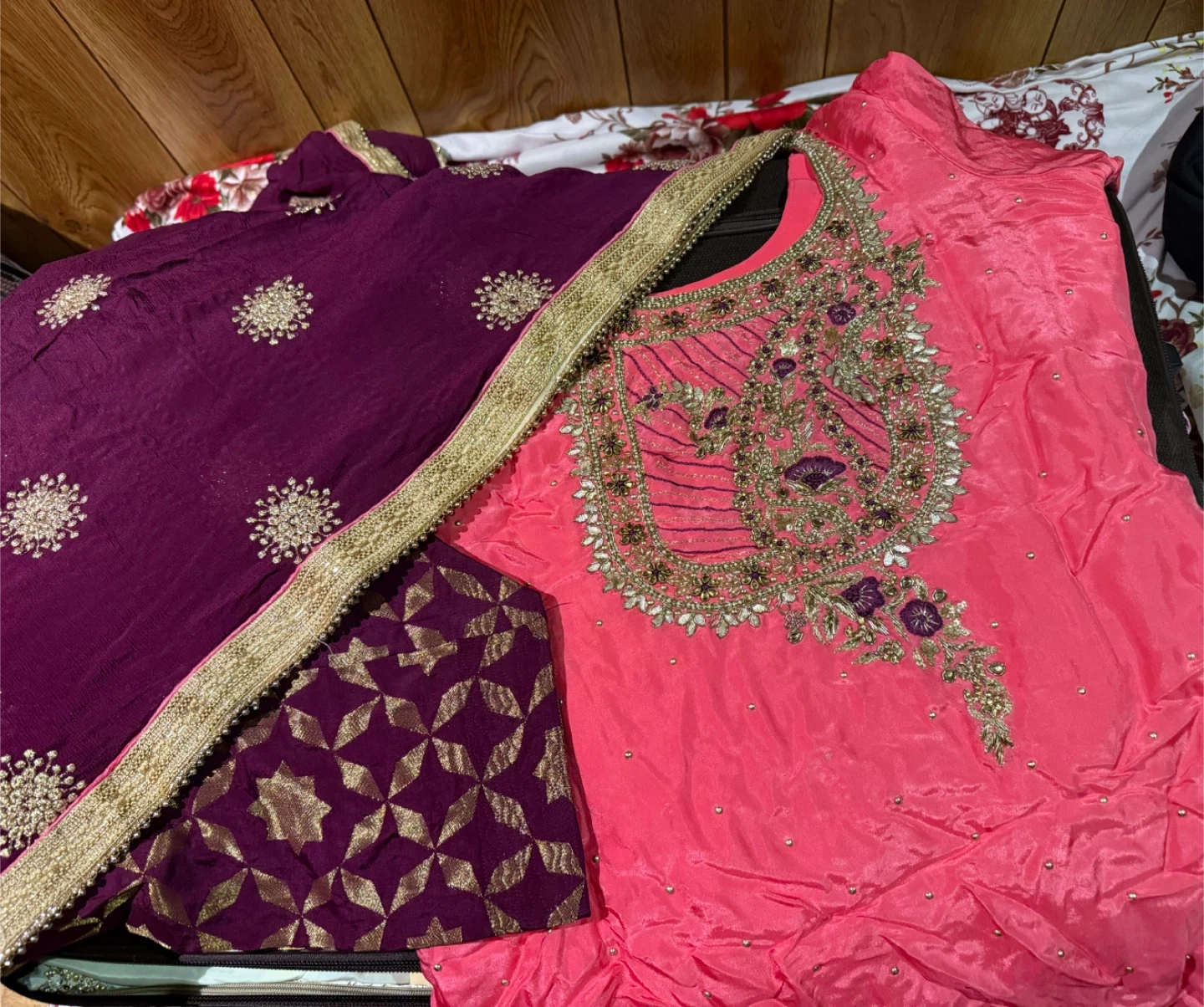 Salwar Kameez Suit - Pink & Purple (L) - photo 2