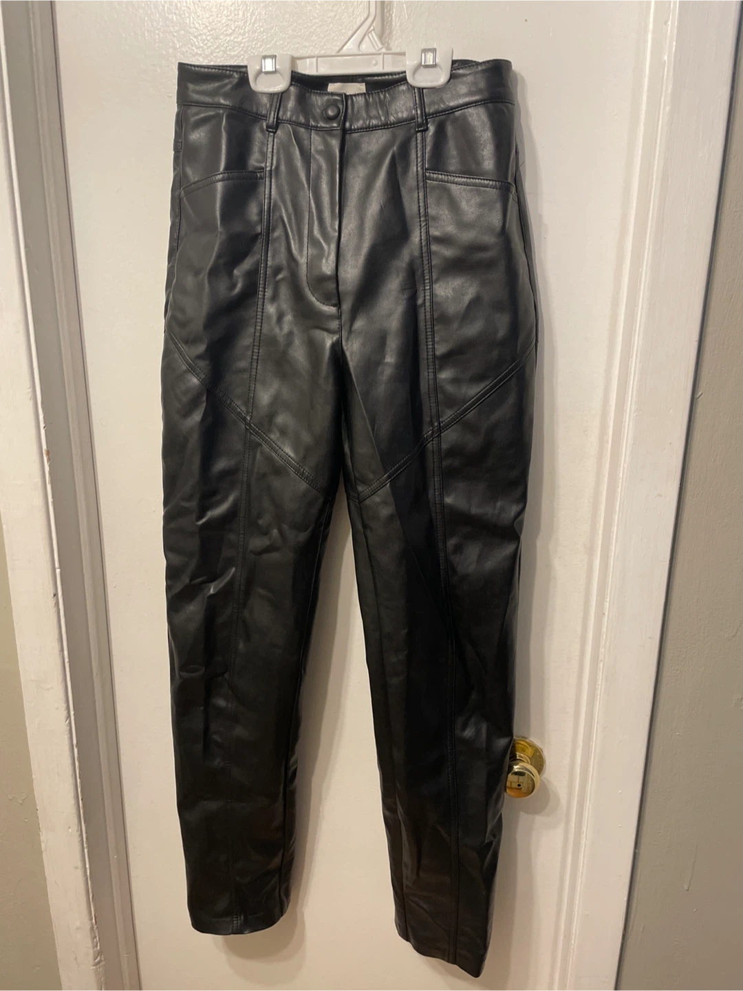 Black Faux Leather Pants
