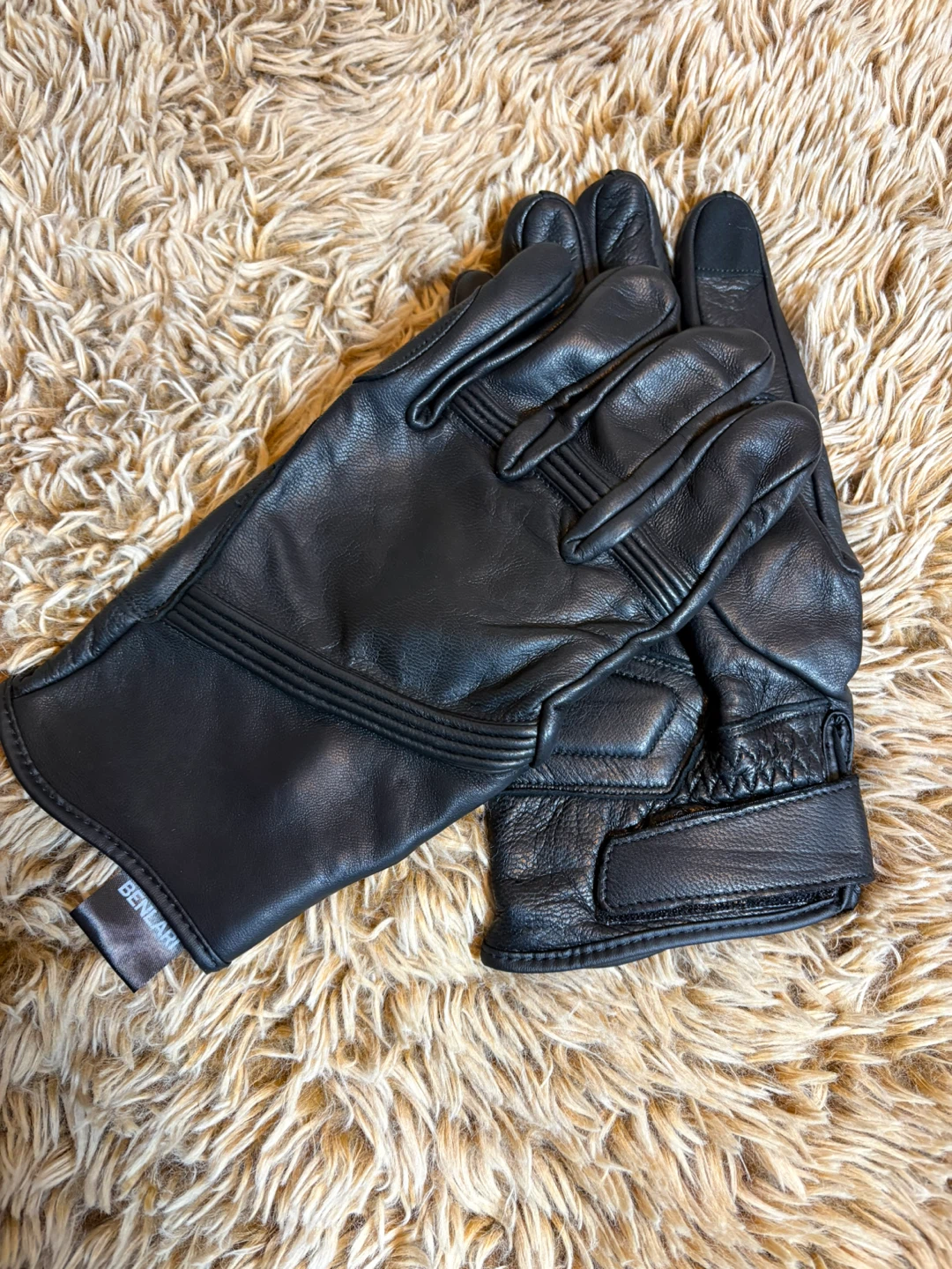 BENLARI Black Leather Motorcycle Gloves - photo 4