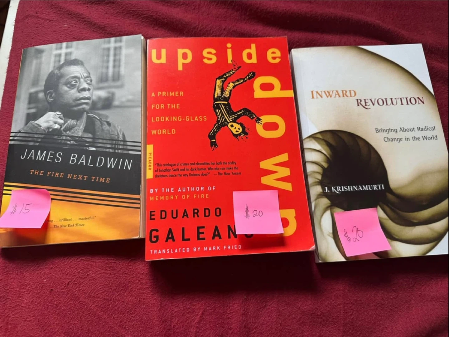James Baldwin, Eduardo Galeano, J. Krishnamurti Books