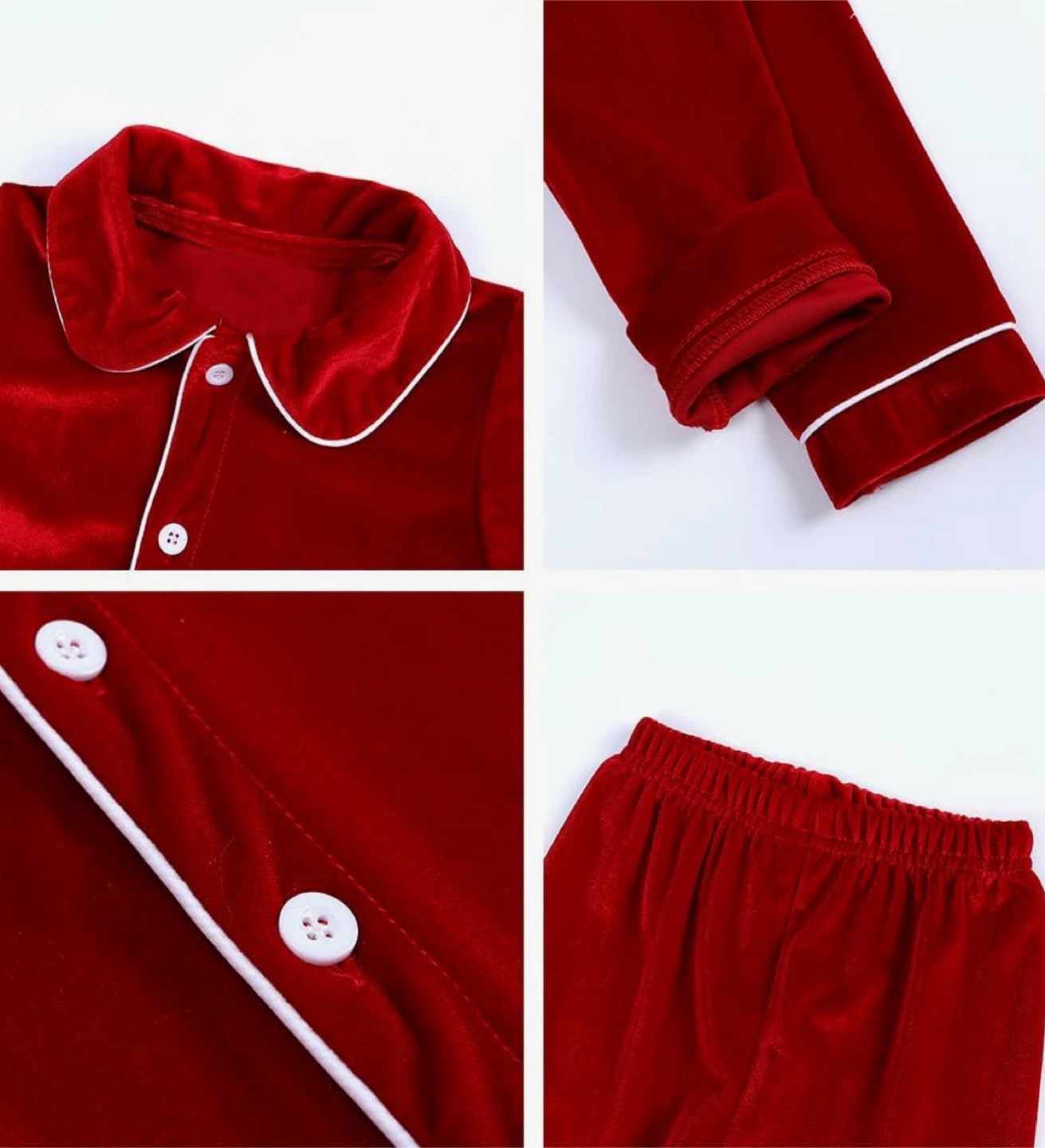 Men’s Luxury Red Velvet Straight Leg Pajamas for Dad - Size XL - photo 2