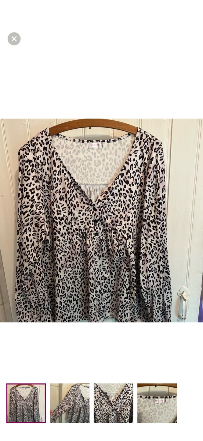 HALIFE Leopard Print Blouse