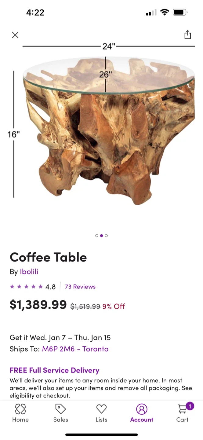 Ibolili Coffee Table - Glass Top - photo 3