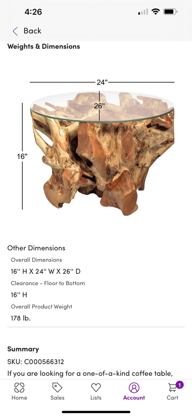 Ibolili Coffee Table - Glass Top - photo 2