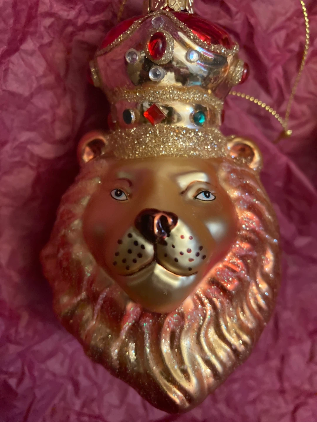 Lion Head Christmas Ornament