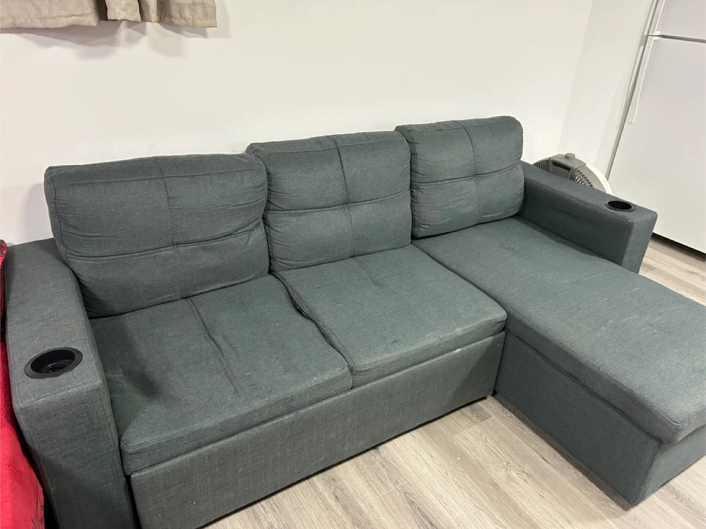 Grey Sofa with Pull-Out Bed