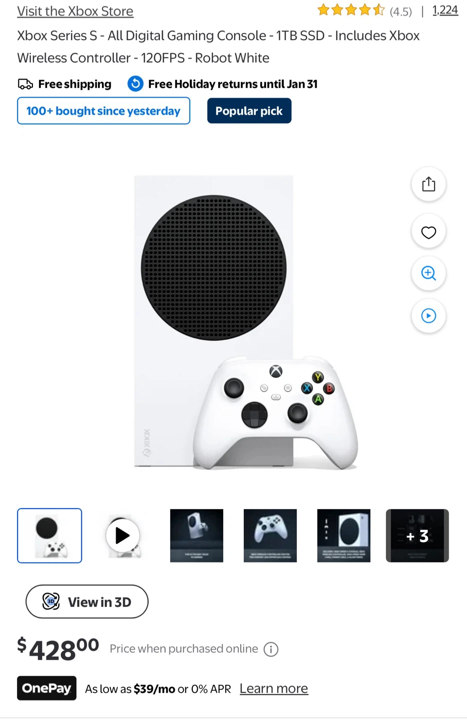 New Xbox Series S - 1TB SSD - Robot White