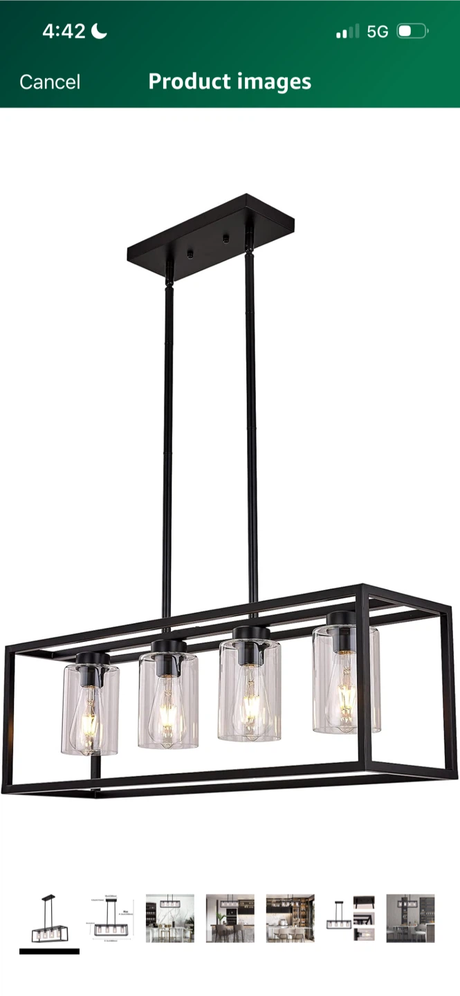 New 4-Light Farmhouse Rectangle Chandelier
