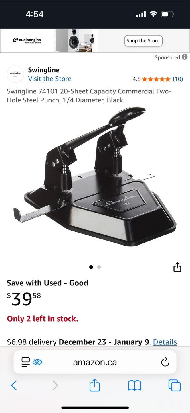 Swingline 10X Two-Hole Punch model #74101/74108 - photo 4