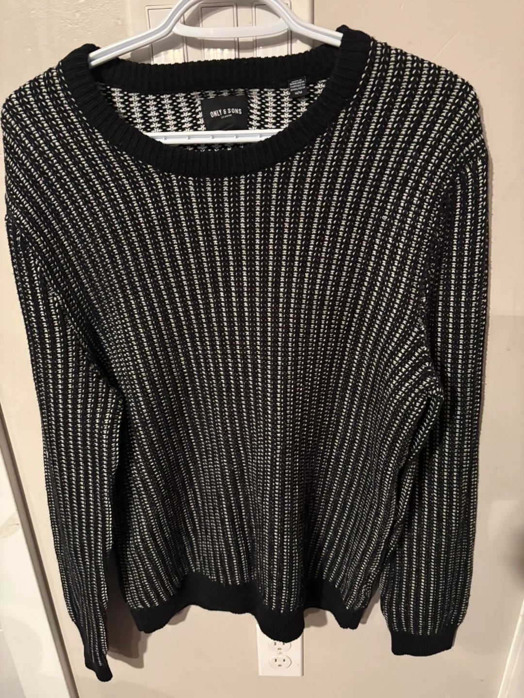 Only & Sons Black/White Patterned Sweater M/M