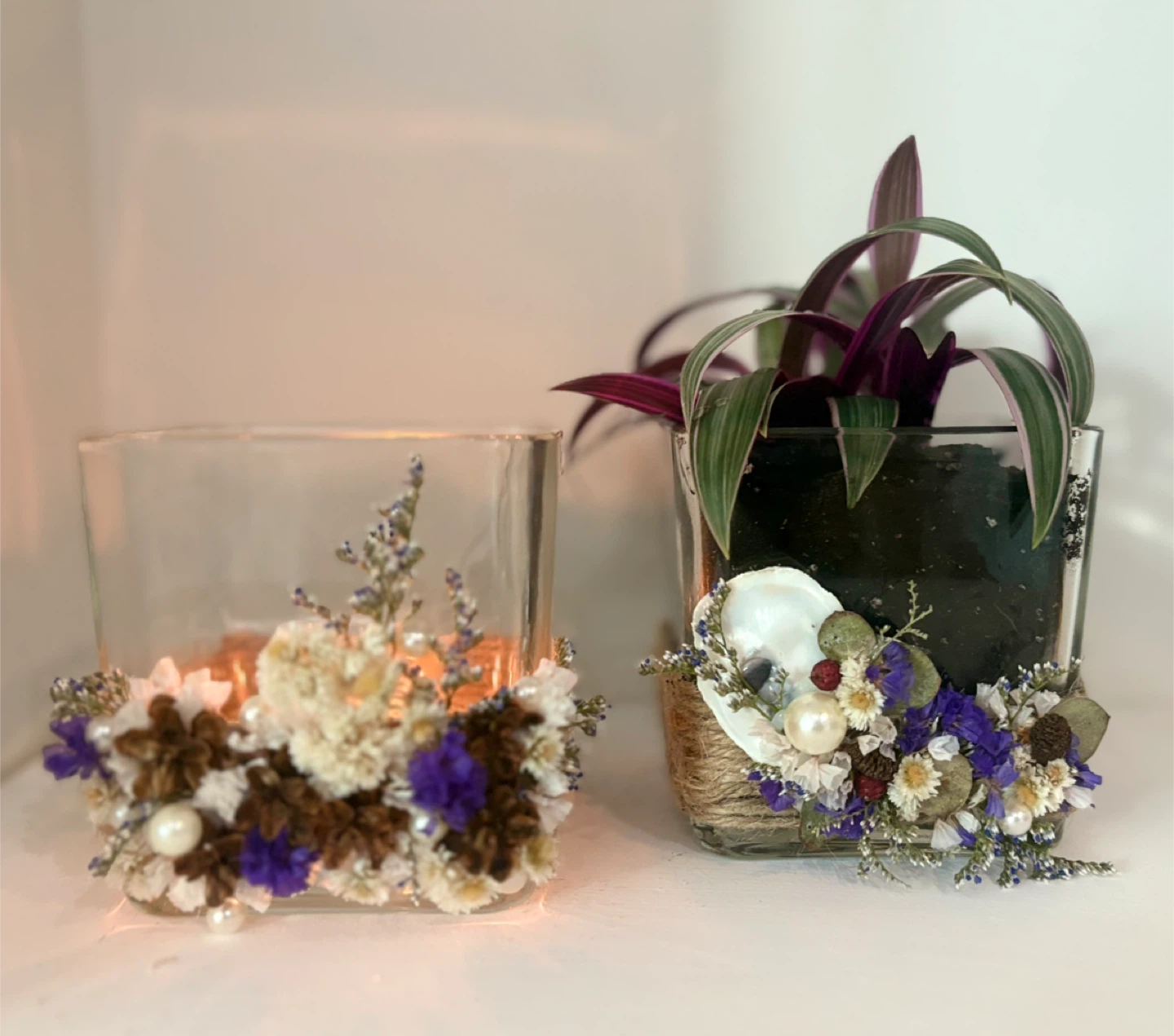 Decorative Glass Candle Holders / Planters