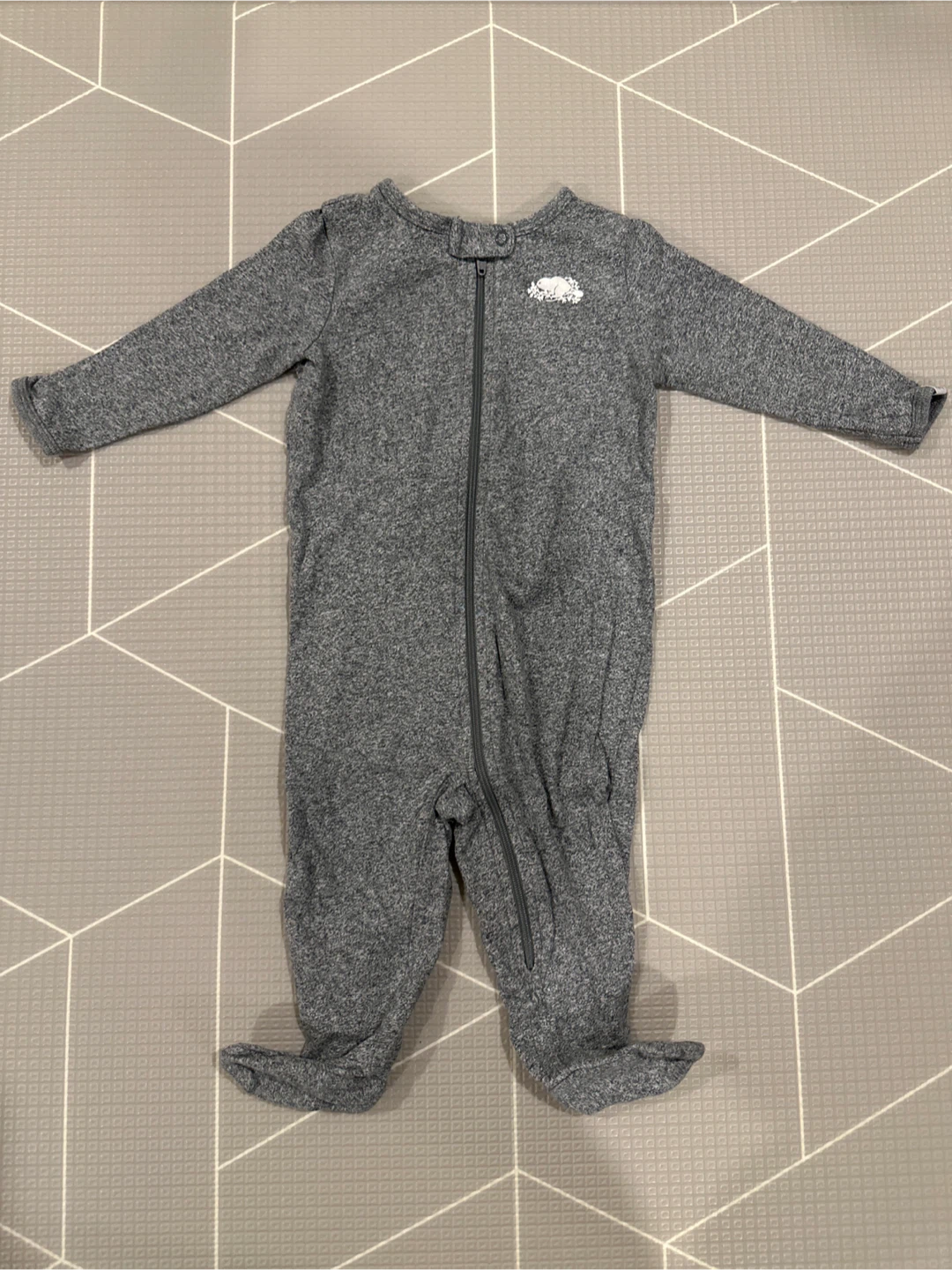 Baby Roots Grey Organic Onesie - Size M (6-12 Months)