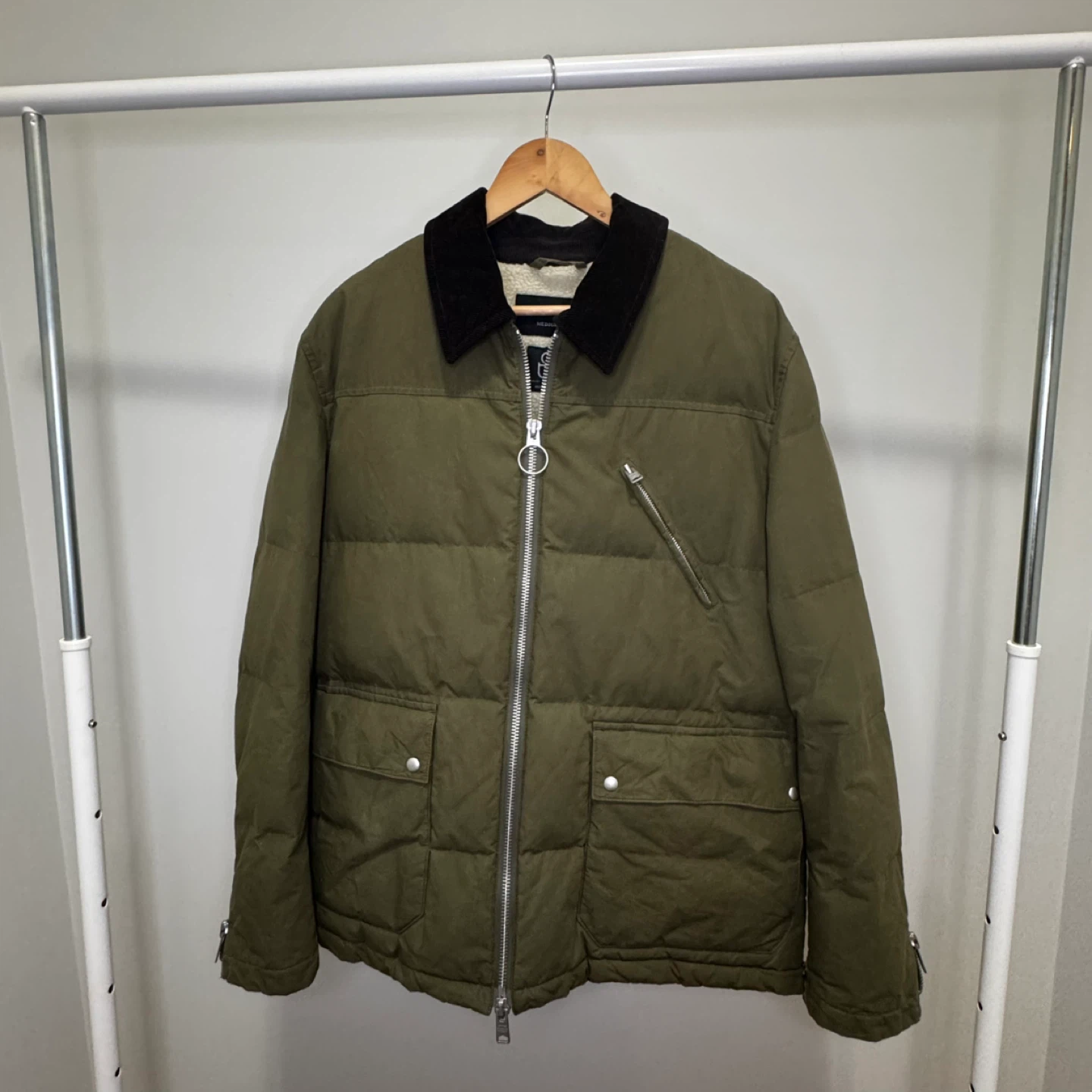 Allsaints Olive Green Puffer/Fleece Jacket