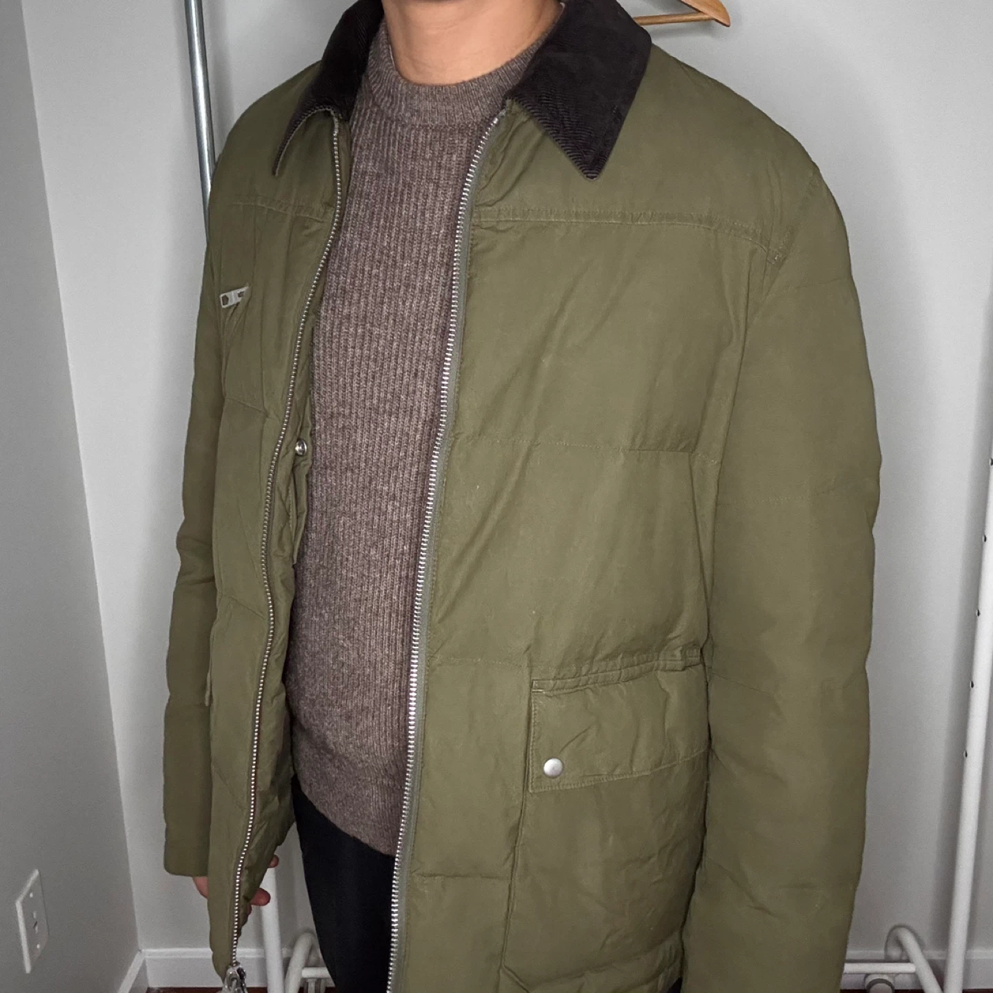 Allsaints Olive Green Puffer/Fleece Jacket - photo 4