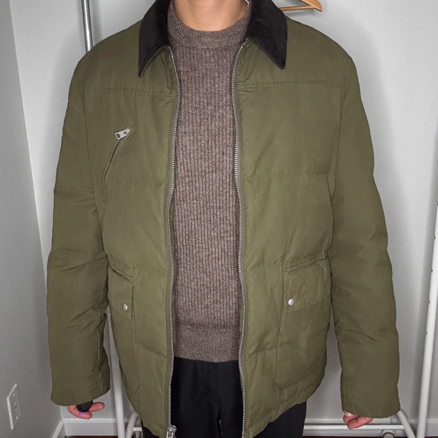 Allsaints Olive Green Puffer/Fleece Jacket - photo 3