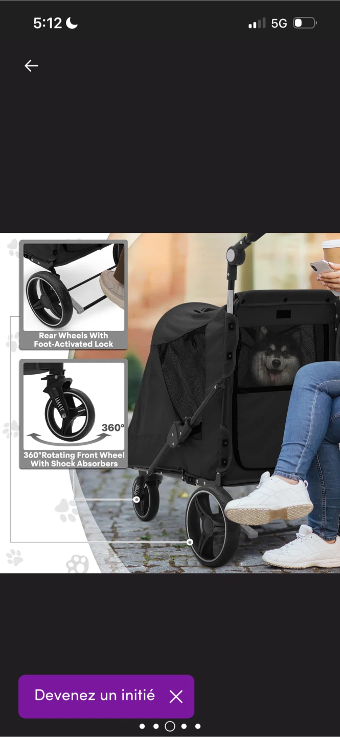 New Dog/Pet Stroller - Black - photo 4