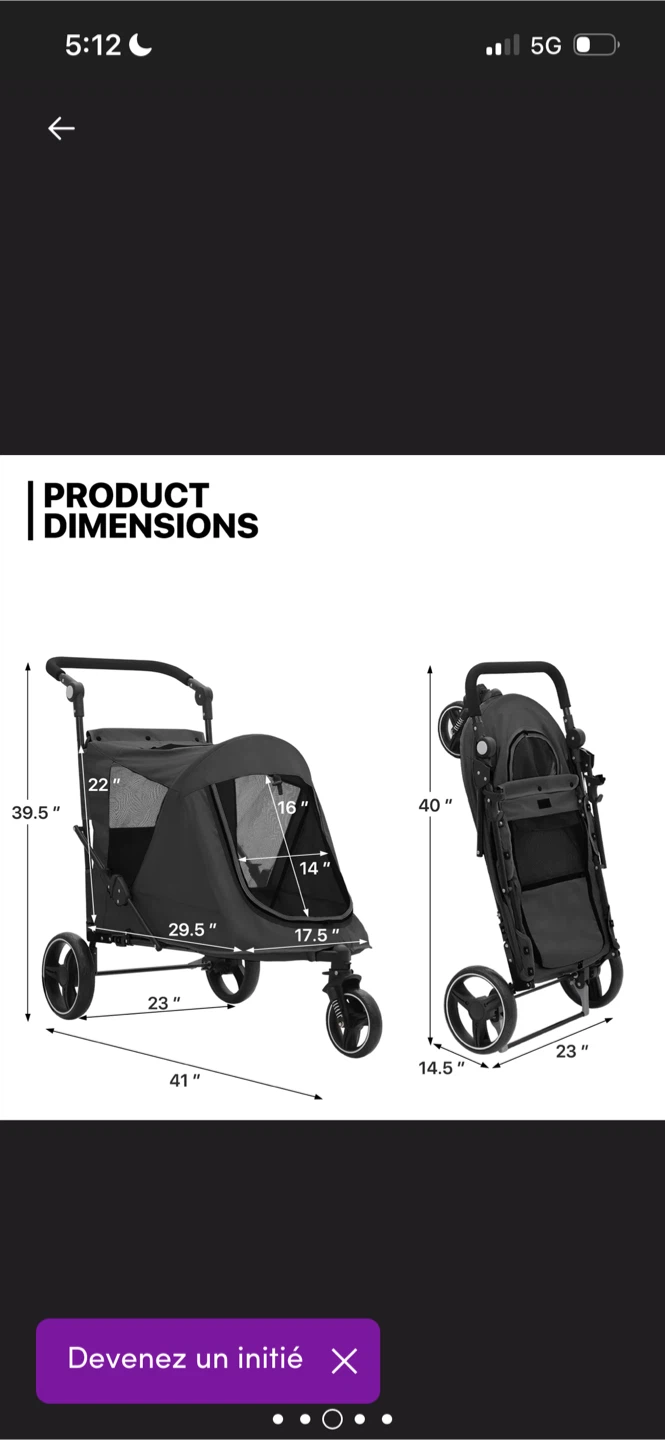 New Dog/Pet Stroller - Black - photo 3