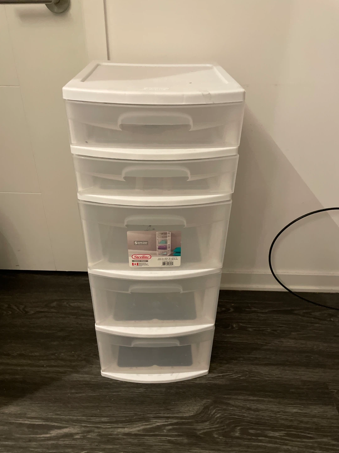Sterilite 5-Drawer White Tower
