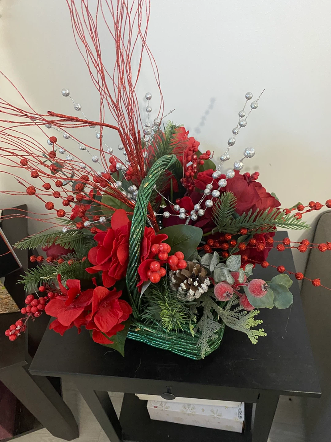Red Floral Christmas Arrangement