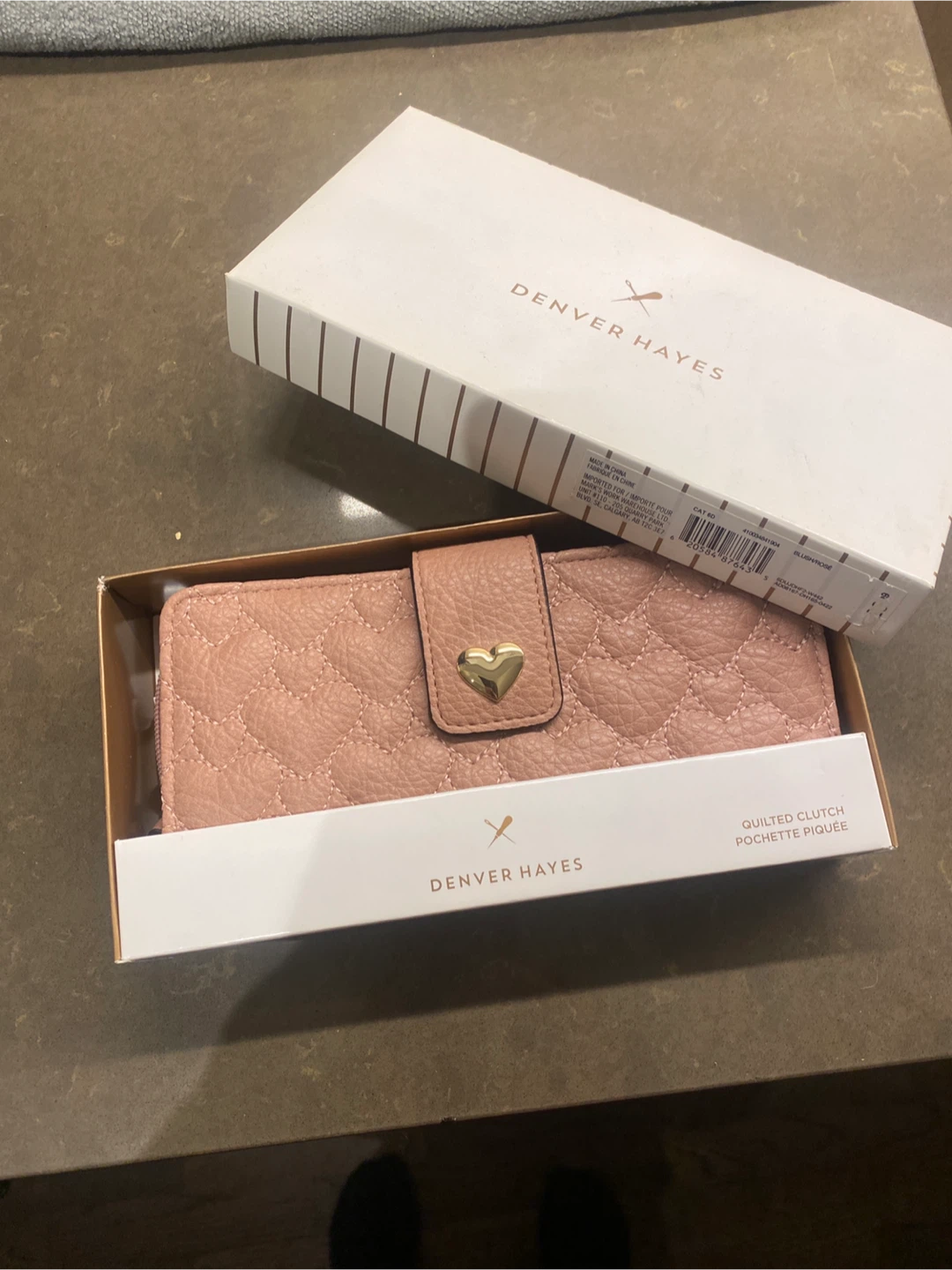 Denver Hayes Quilted Clutch - Blush Rose