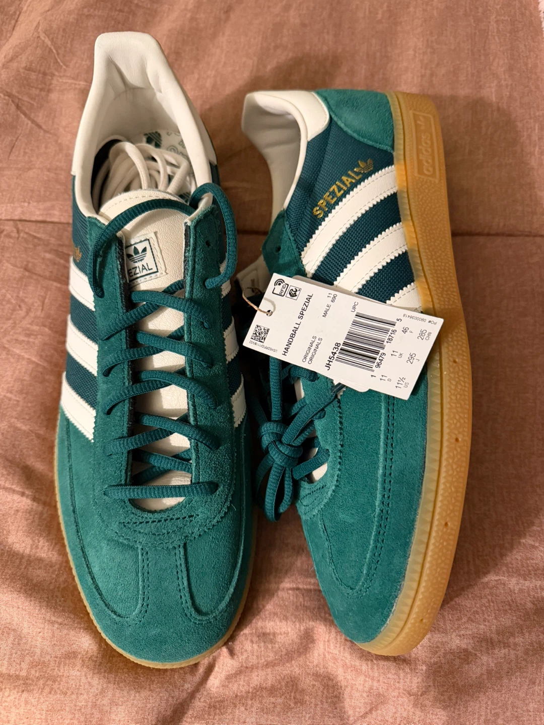 New Adidas Handball Spezial Green/White Size 11.5