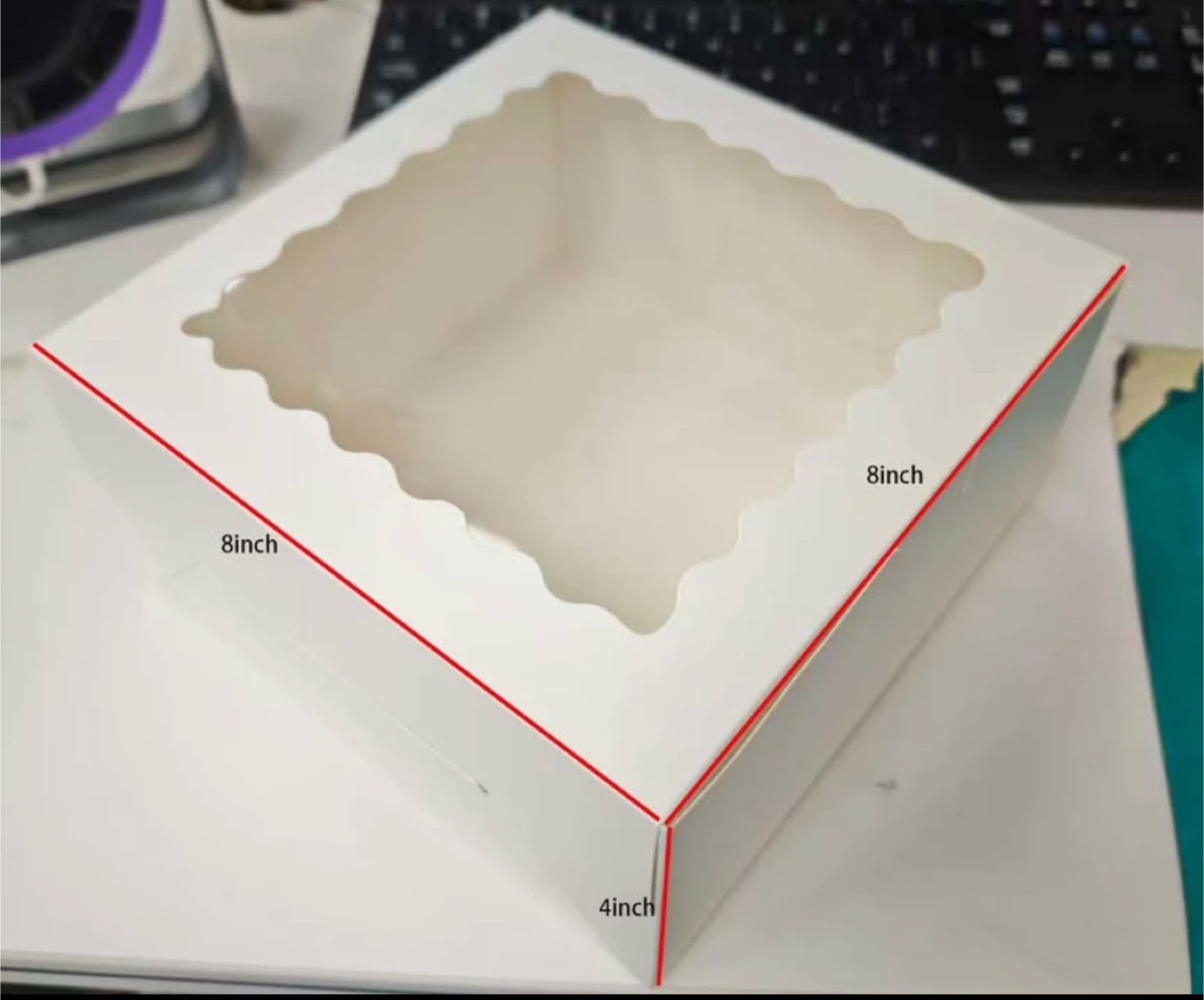 $0.7/box - 8x8x4 inch White Pastry Box