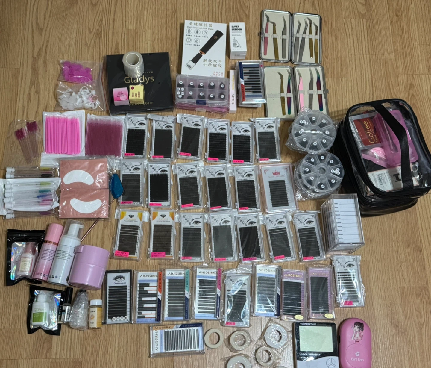 Eyelash supplies 20+ classic, 20 premade, 11 tweezers and more
