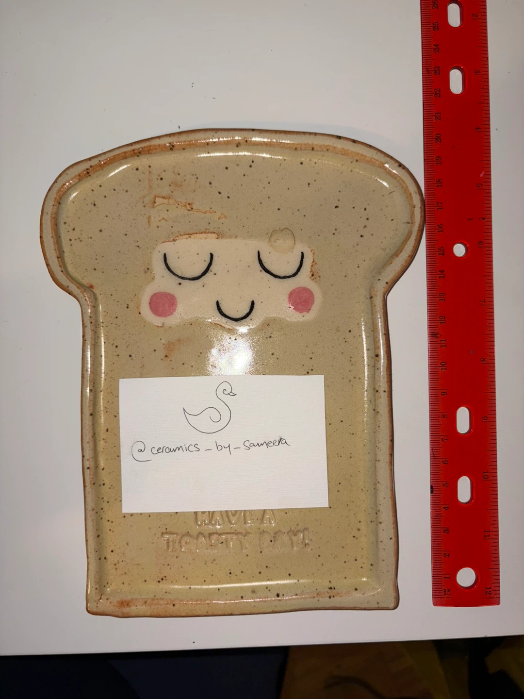 Ceramic Toast Plate - Handmade - photo 2