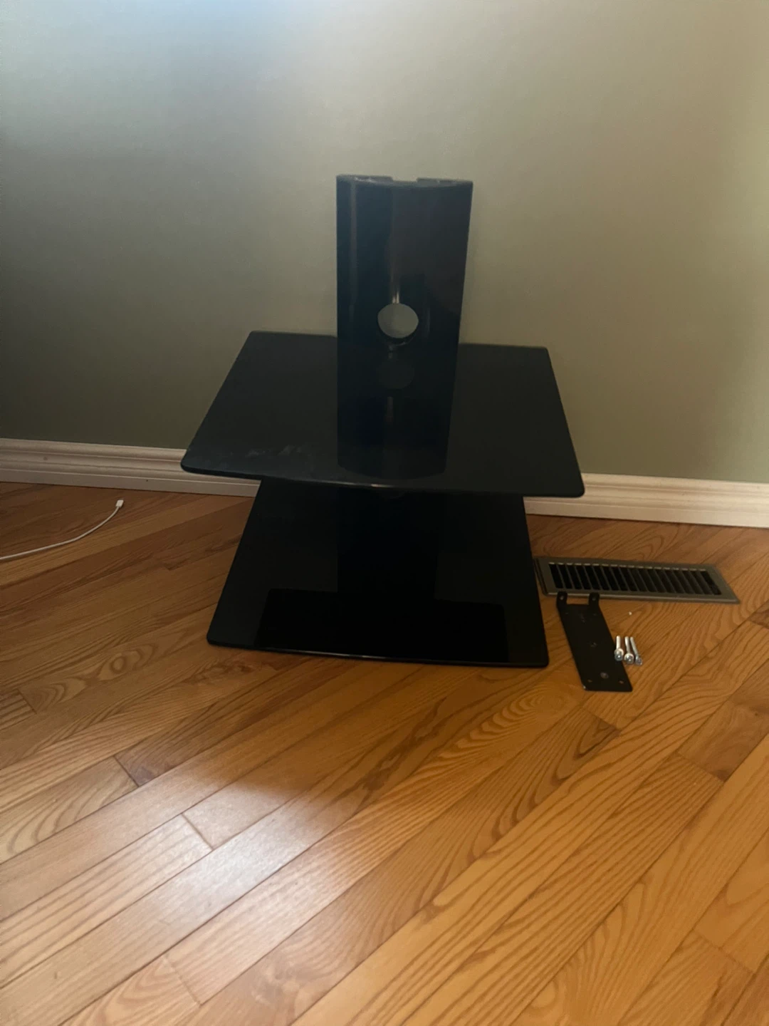 2 Shelf Floating Glass TV Stand - photo 2
