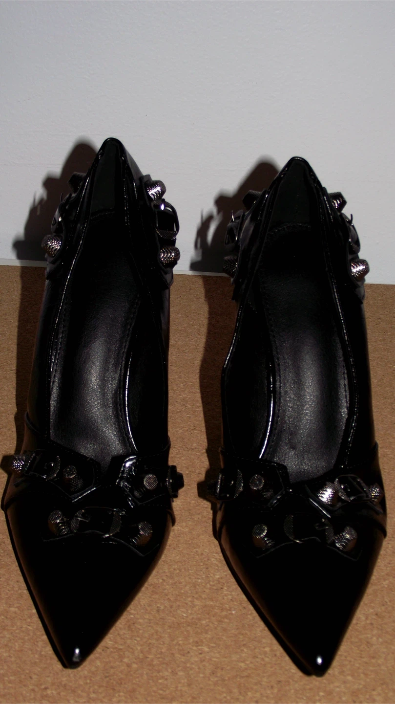 Black Heels with Studded Accents