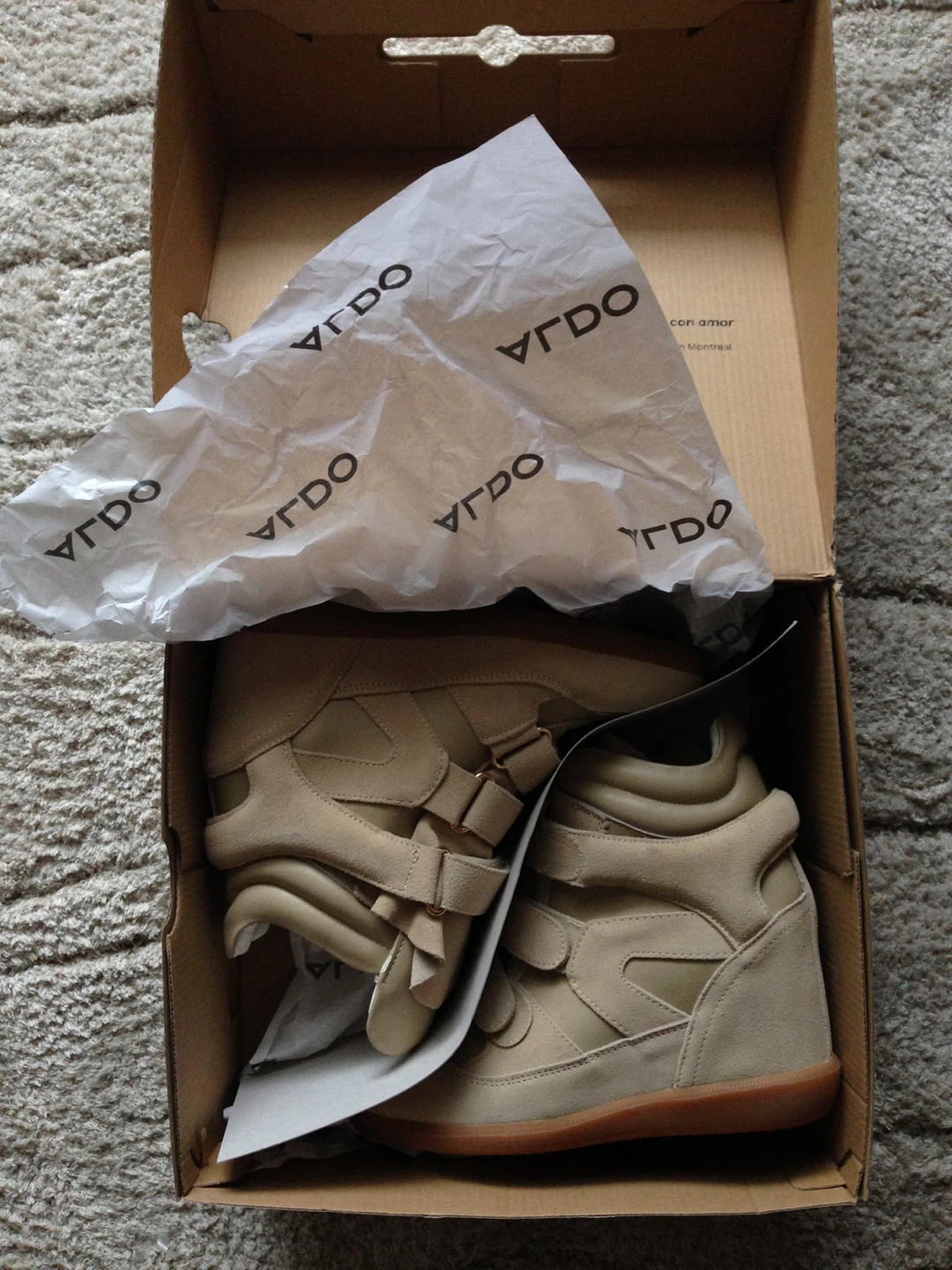 Aldo Beige Wedge Sneakers, Size 8 - photo 2