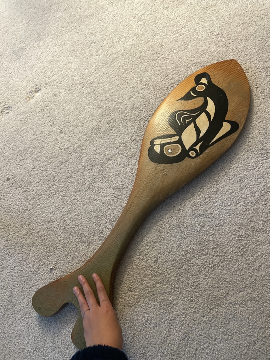 Hand Carved Paddle with Bird Design