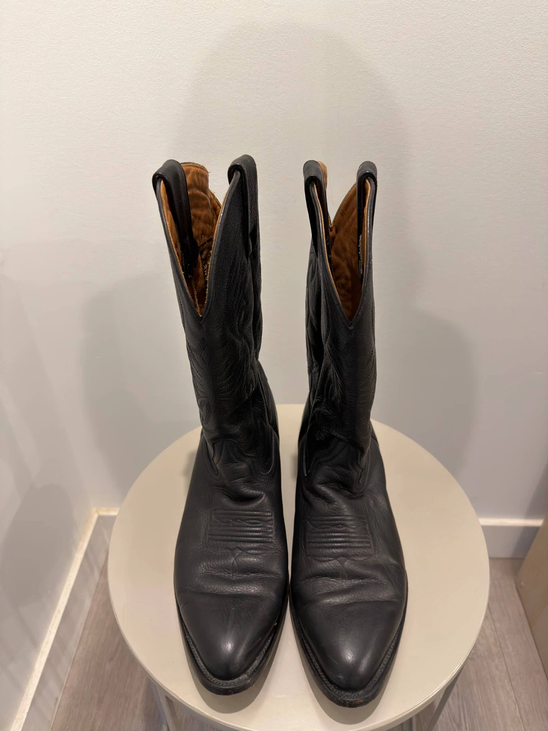 Black Leather Cowboy Boots - Size 10.5 - photo 2