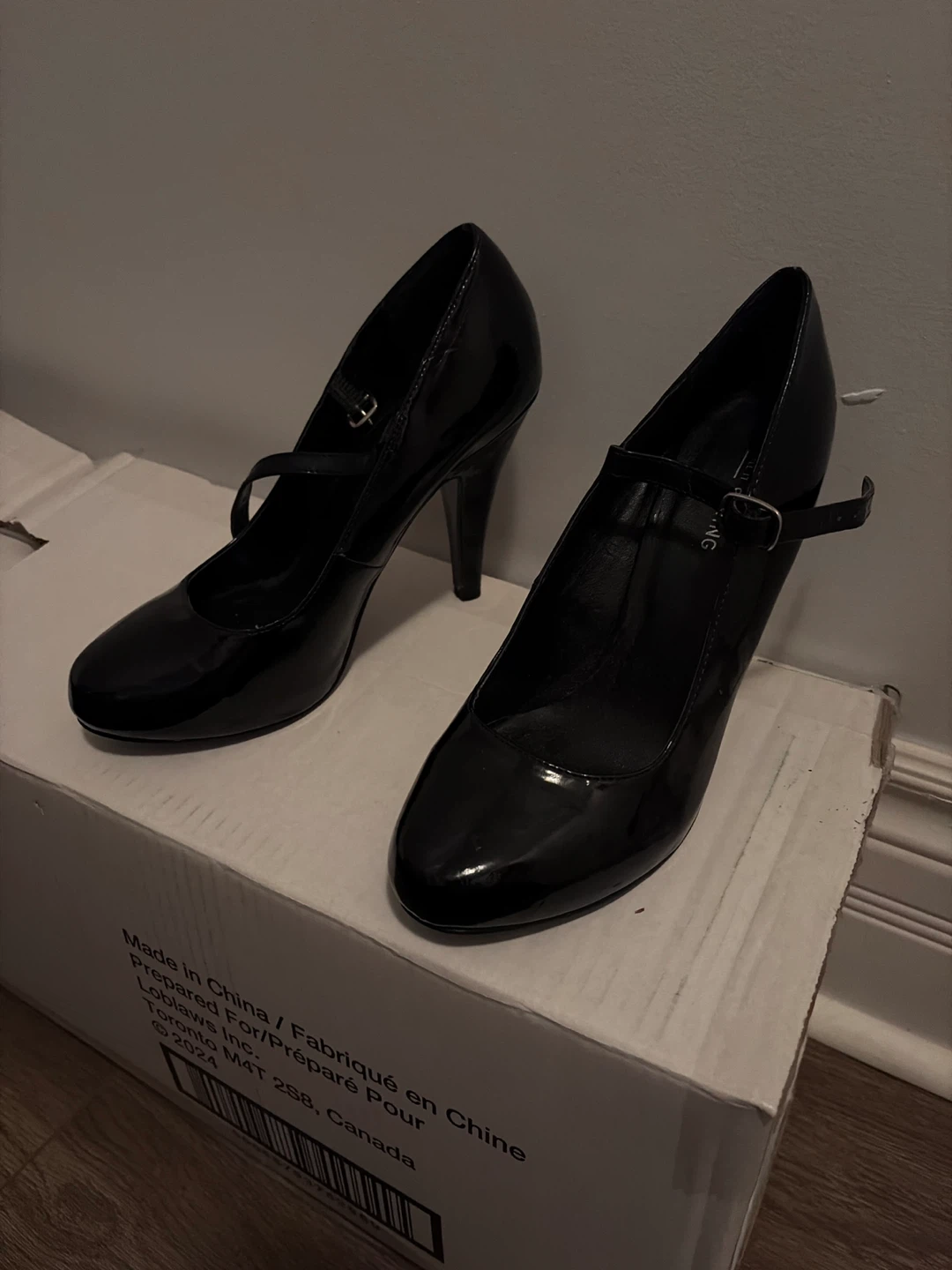 Spring Black Patent Heels - Size 7.5