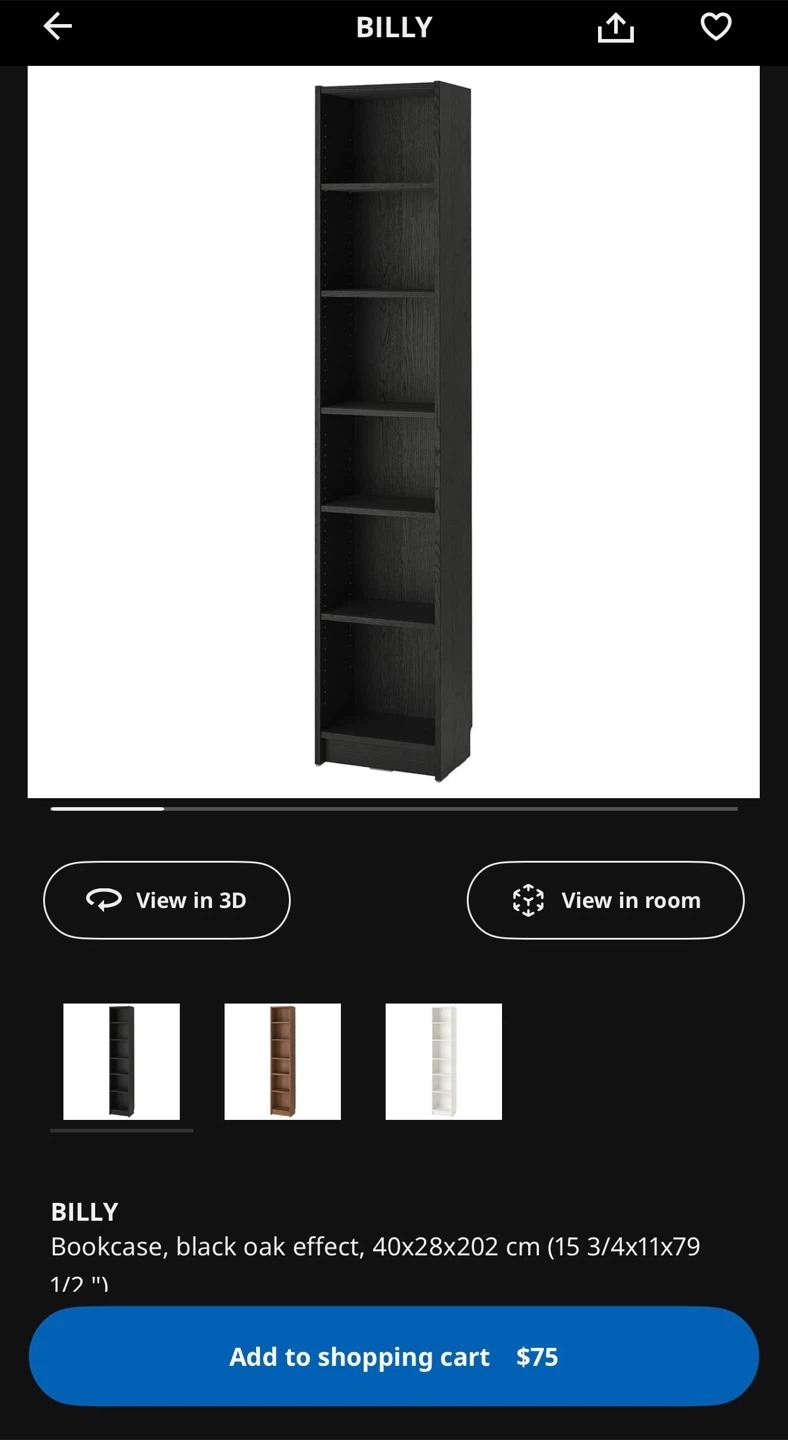 IKEA Billy Bookcase - Black Oak Effect - photo 2