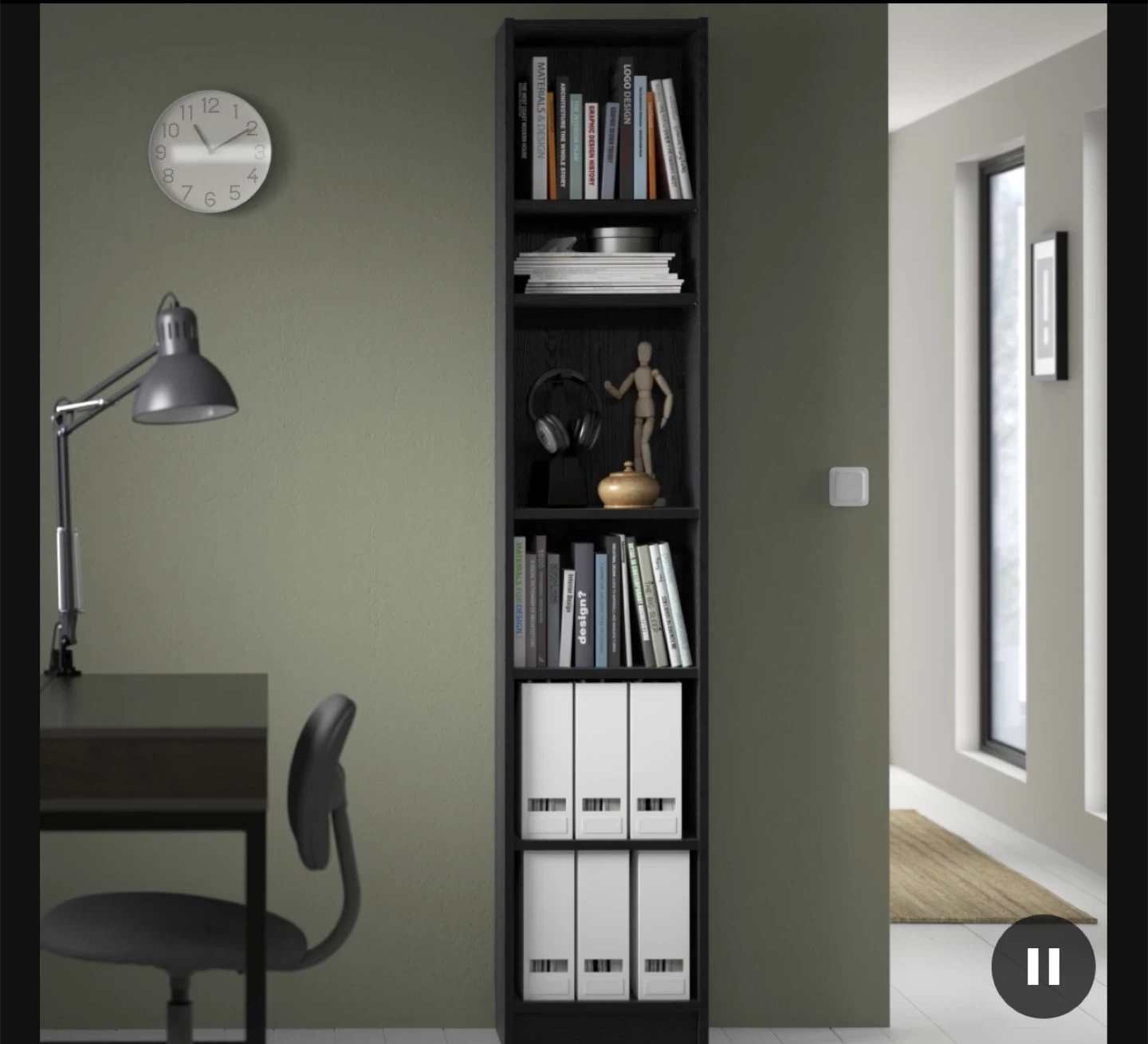 IKEA Billy Bookcase - Black Oak Effect