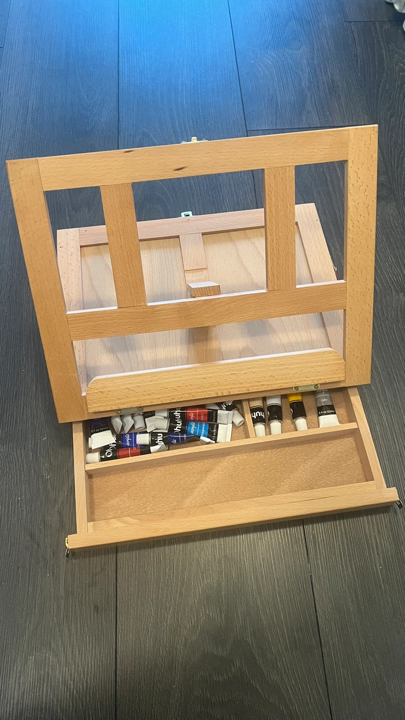 Wooden Easel with Storage Drawer