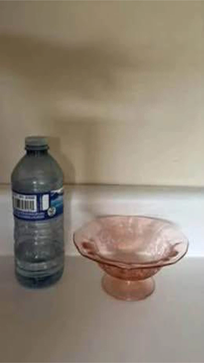 Vintage Pink Glass Pedestal Bowl - photo 3
