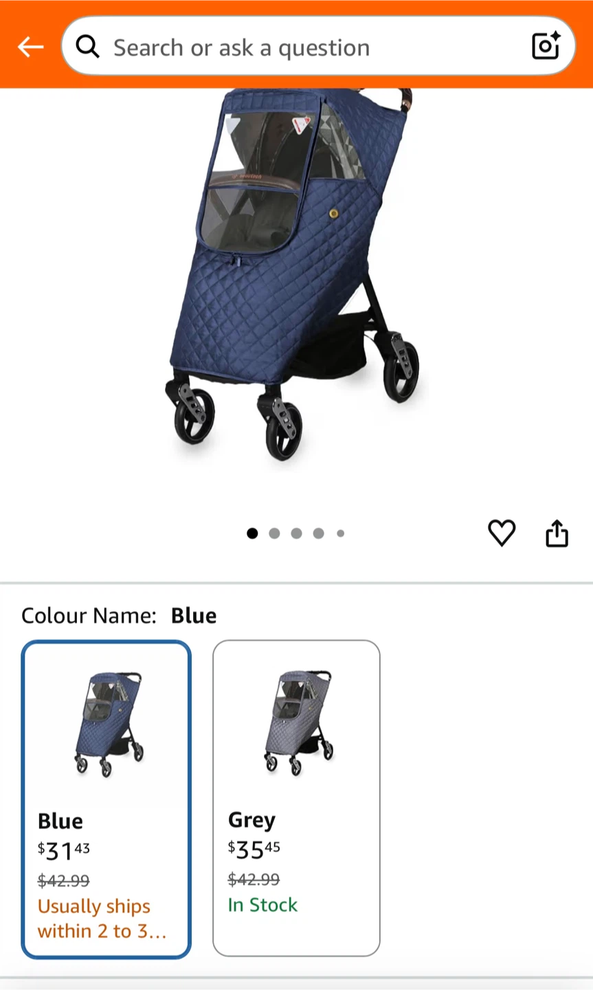 Brand new Dark Blue Stroller Weather Shield