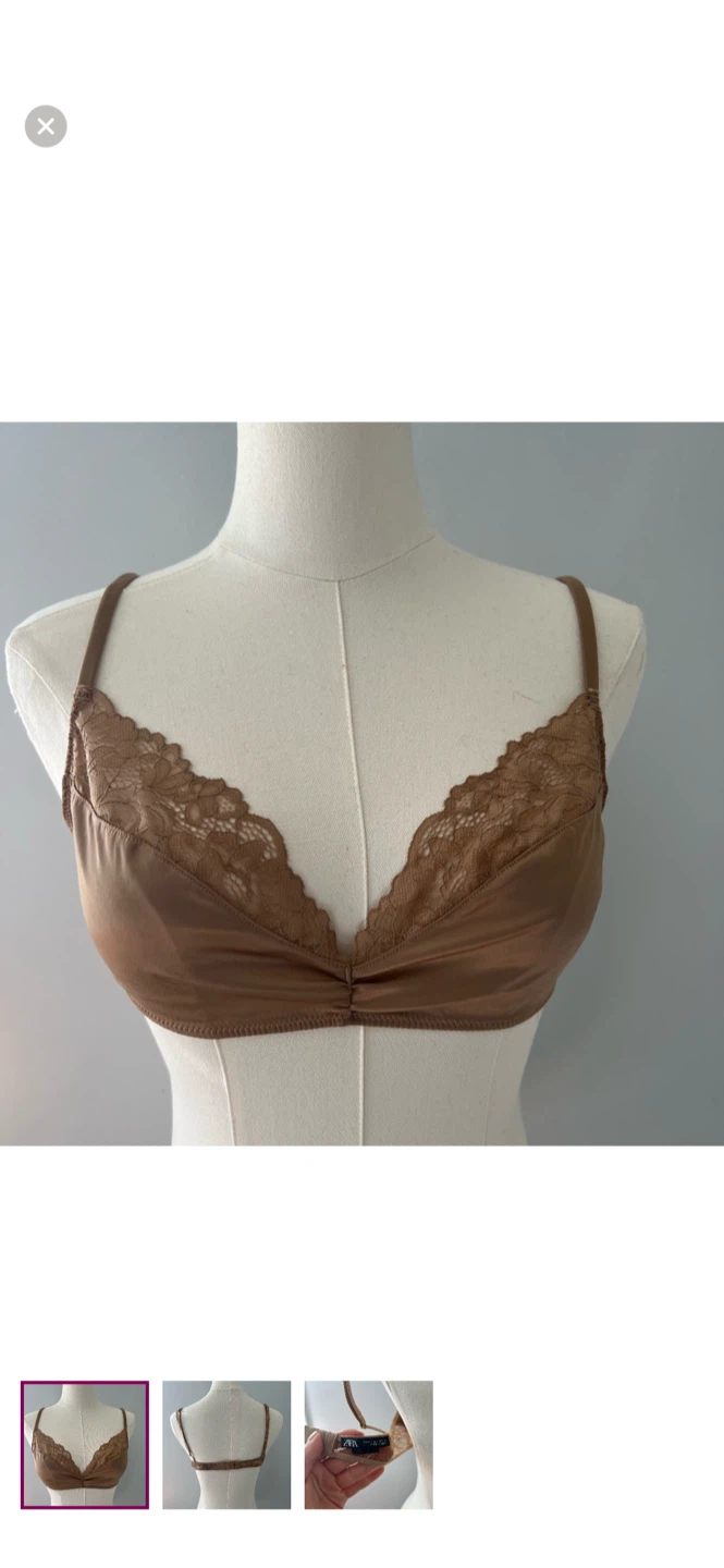 Zara Lace Trim Bra - Size L