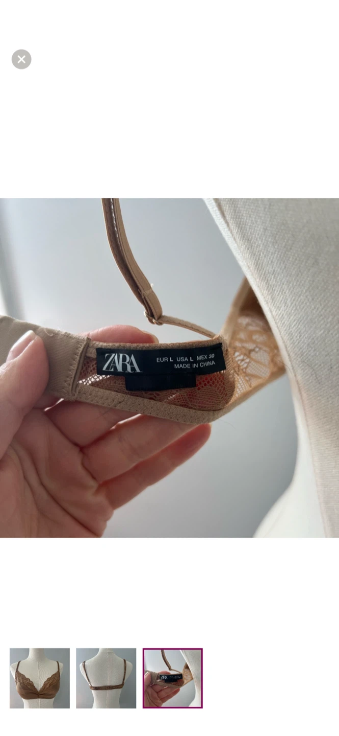 Zara Lace Trim Bra - Size L - photo 3