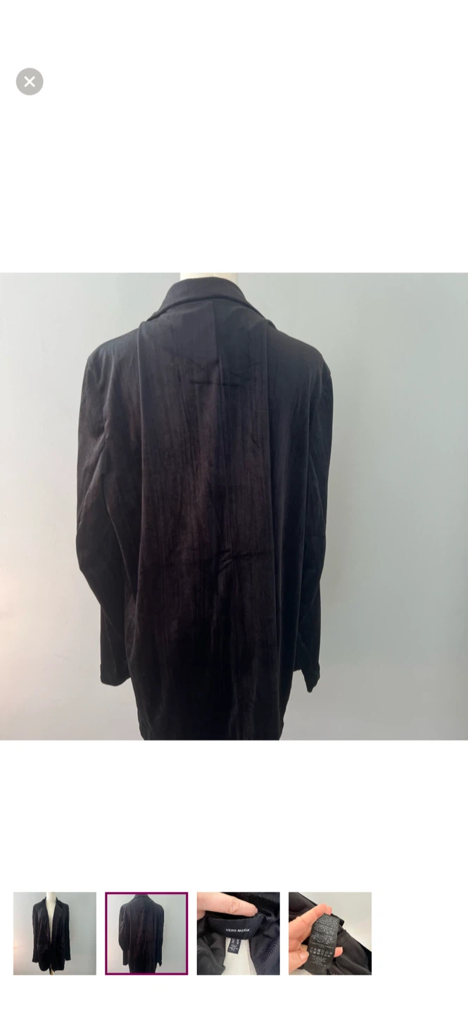 Vero Moda Black Velvet Blazer - Size M - photo 2