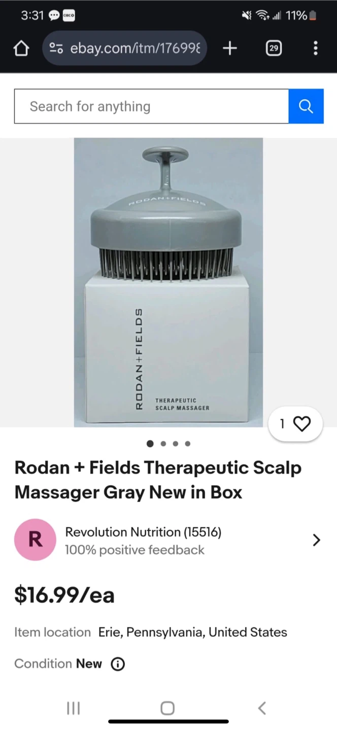 Rodan + Fields Therapeutic Scalp Massager - New in Box - photo 2