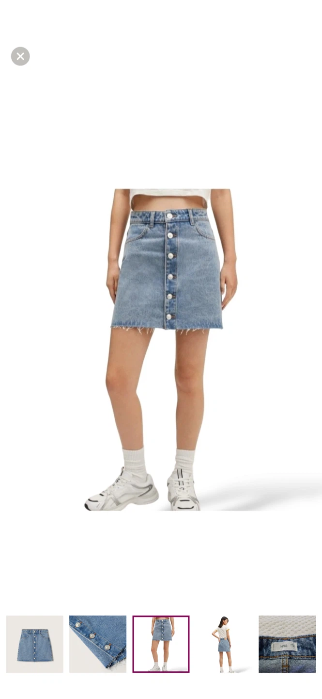 MNG Denim Button-Down Skirt, Size L - photo 3