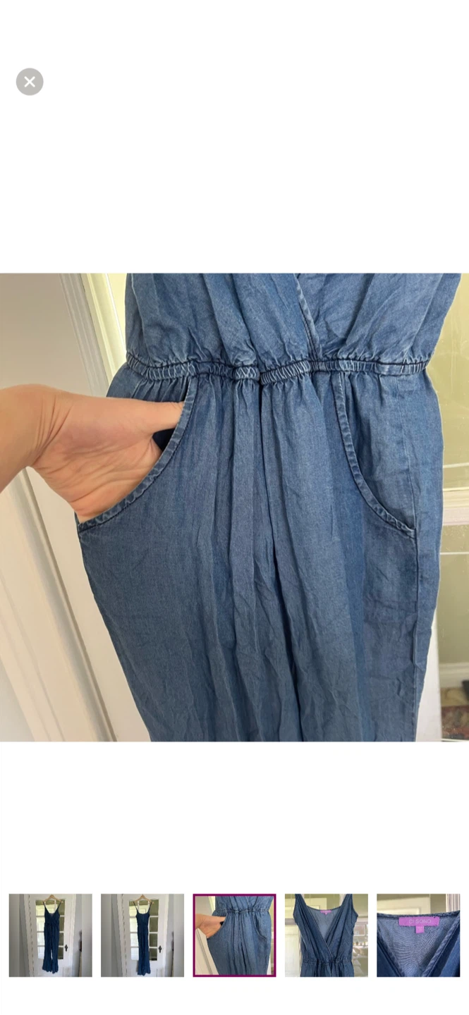 Ci Sono Denim Jumpsuit - Size Small - photo 3