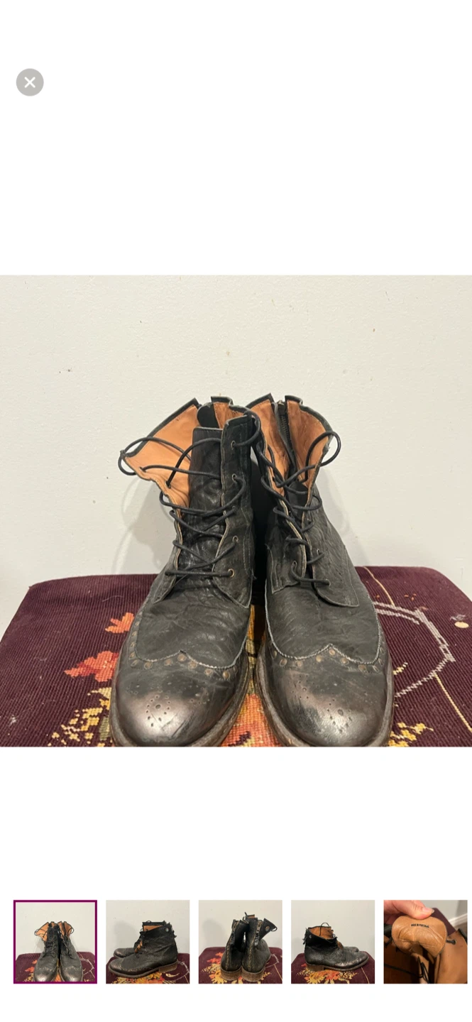 Grotesque Black Leather Ankle Boots