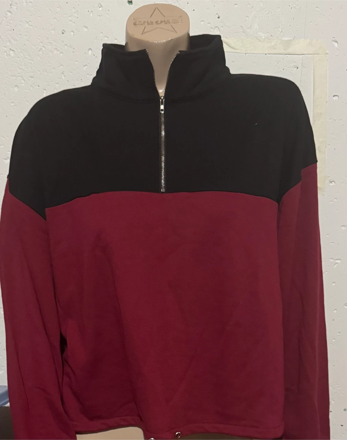 Black and Burgundy Pullover